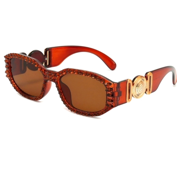 Beautiful Brown Rhinstones Limited Edition Sunglasses